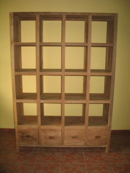 TS-351 Teakregal mit 4 Schubladen 195*136*40 cm