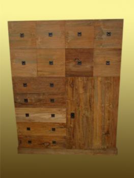 TS-380 Schuladenschrank Teak 160*120*50 cm