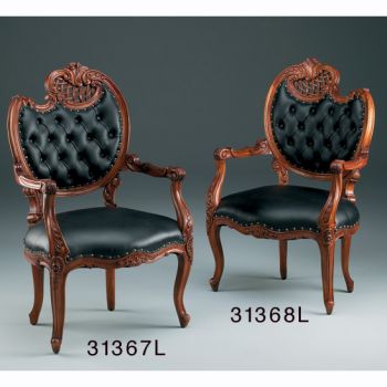 Fireside Chair, French, Right, Leather