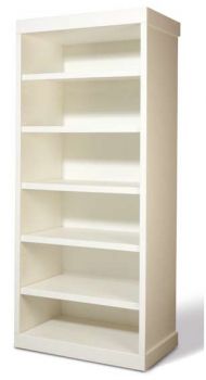 weißer Bücherschrank Sobro aus massiv Teak