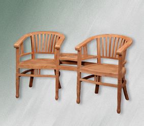 Doppelstuhl Betawi Love Seat aus Teak, oberflächenbehandelt