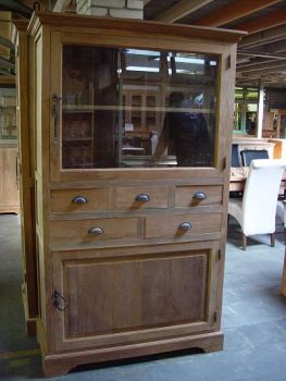 TS-89 Teakvitrine 2 Türen 5 Laden 190x105x45 cm