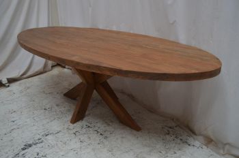 großer ovaler Esstisch Beek 246 x 120 cm Platte 5 cm dick