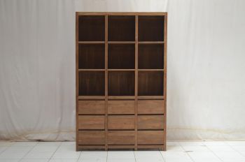 Bücherschrank Triple Kasar ( gebürstetes Teak-Holz 140 x 40 x 230 cm