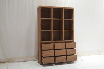 Bücherschrank Triple Kasar ( gebürstetes Teak-Holz 140 x 40 x 230 cm