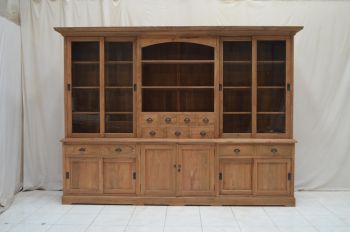 großer Teak-Aufsatzschrank Meas B 300 cm x 40/50 x 230 cm Kasar