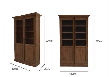 Teak-Vitrine Danielle Dengkleh 120*45*220 cm