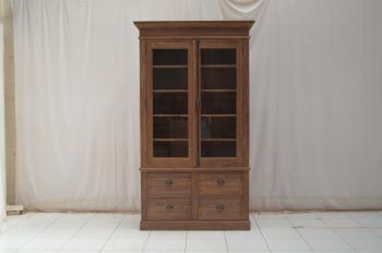 Vitrine  ITA  120 cm Dengkleh-Teak mit Metallriegel