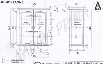 Vertiko Montagne B: 120 x H: 140 x T: 60 cm