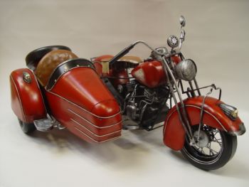 BL-022 Motorrad mit Beiwagen rot 62*30 cm