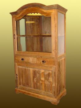 TS-66 Vitrine massives Teakholz 185*105*50 cm