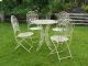 Eisensitzgruppe 4 Stühle klappbar mit Tisch weiß