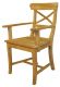 Teakstuhl "Mariotto" mit Rückenkreuz und Armlehne