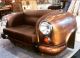 Autobank Bronce mit Leder in Cognac Farbe