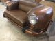 Autobank Bronce mit Leder in Cognac Farbe