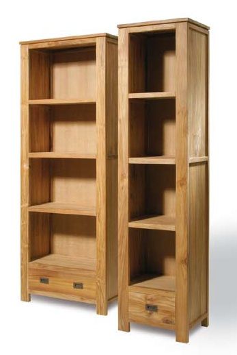 Bücherschrank aus massiv Teakholz, versch. Größe