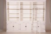 kas991 wi weißer Bücherschrank Beate,dreifächig,mit 15 Fächern