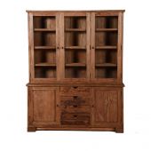 Teak-Vitrine "Bordeaux", 5türig, 160 cm breit